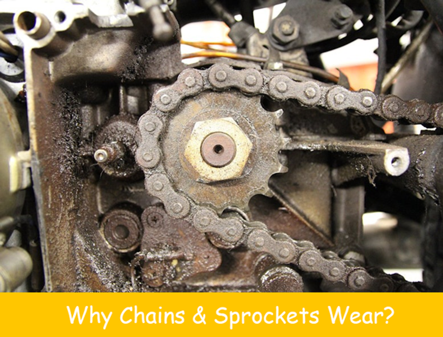 Old rusted motorcycle chain needs replacing