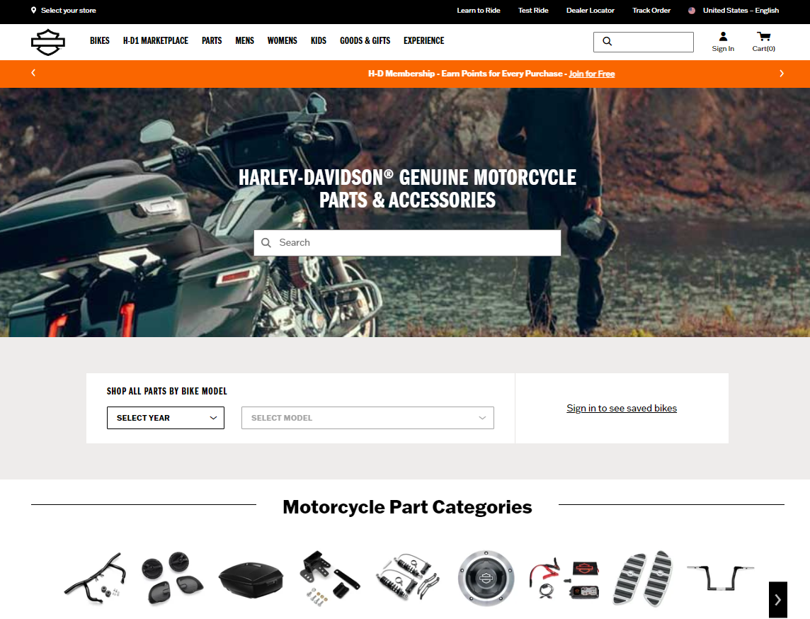 Harley Davidson official website